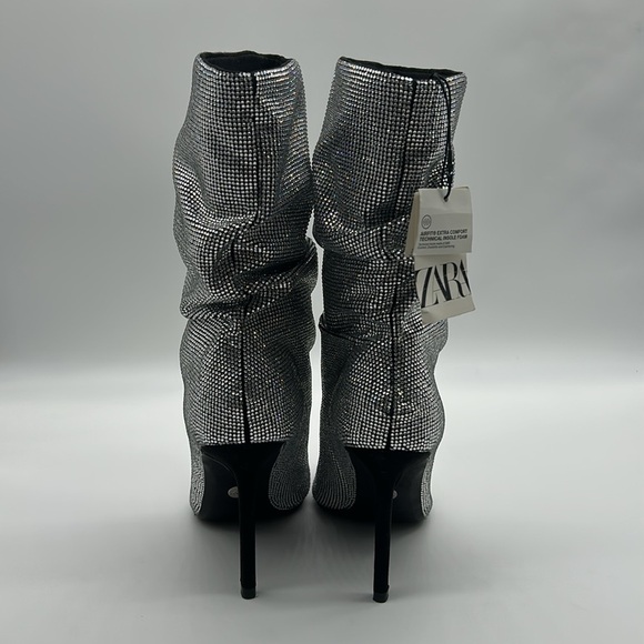 2366- ZARA Stiletto Heels Women’s Rhinestone Boots – NWT – Floor Display - Picture 6 of 10